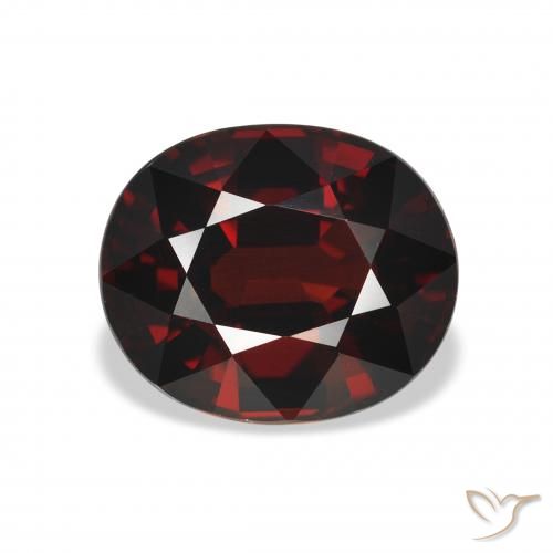 4.80ct 天然 黑红色 铁铝榴石石榴石, 椭圆形, VVS