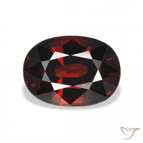 4.54ct 天然 黑红色 铁铝榴石石榴石, 椭圆形, VVS