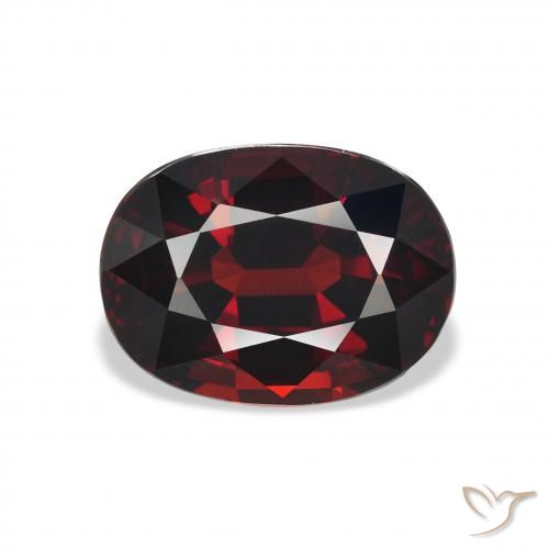 5.80ct 天然 黑红色 铁铝榴石石榴石, 椭圆形, VVS