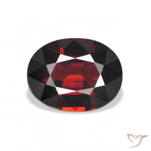 5.34ct 天然 深红色 铁铝榴石石榴石, 椭圆形, VVS
