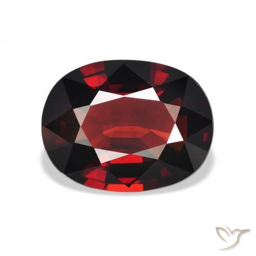 7.05ct 天然 黑红色 铁铝榴石石榴石, 椭圆形, VVS