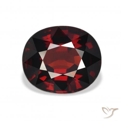 5.04ct 天然 深红色 铁铝榴石石榴石, 椭圆形, VS