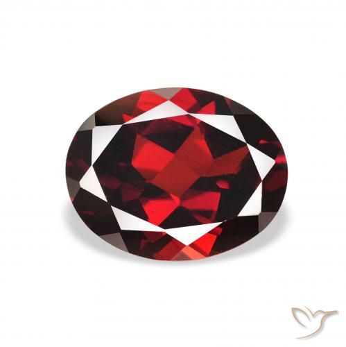 2.12ct 天然 深红色 铁铝榴石石榴石, 椭圆形, VS