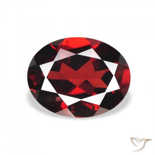 2.14ct 天然 暗红色 铁铝榴石石榴石, 椭圆形, VS