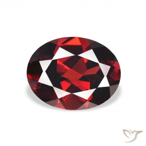 2.17ct 天然 暗红色 铁铝榴石石榴石, 椭圆形, VS