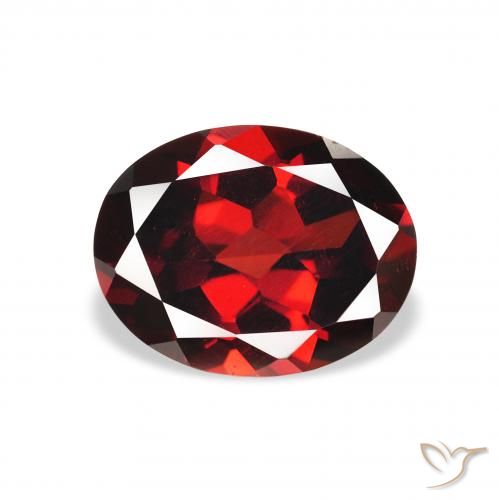 2.03ct 天然 暗红色 铁铝榴石石榴石, 椭圆形, VS