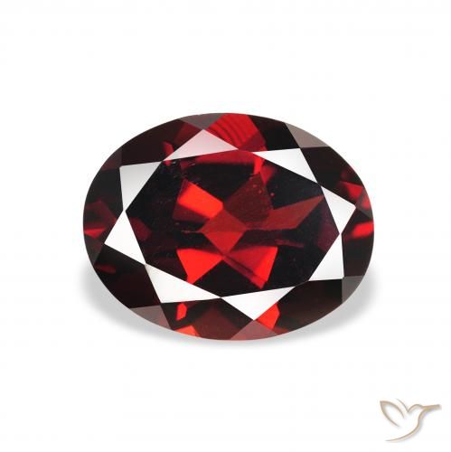 2.37ct 天然 暗红色 铁铝榴石石榴石, 椭圆形, VS