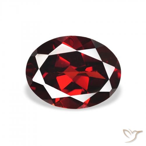 1.96ct 天然 深红色 铁铝榴石石榴石, 椭圆形, VS