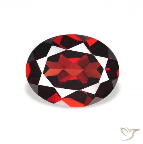 2.03ct 天然 深红色 铁铝榴石石榴石, 椭圆形, VS