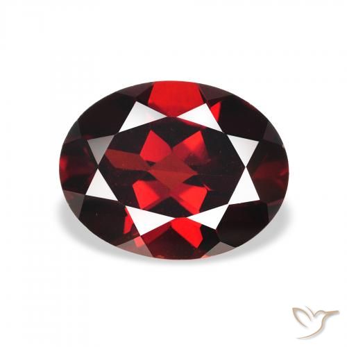 2.23ct 天然 深红色 铁铝榴石石榴石, 椭圆形, VS