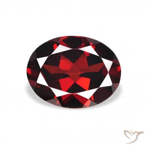 2.13ct 天然 深红色 铁铝榴石石榴石, 椭圆形, VVS-VS