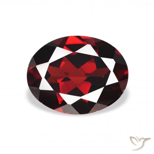 2.19ct 天然 深红色 铁铝榴石石榴石, 椭圆形, VS