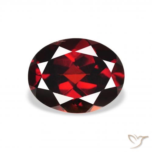 2.13ct 天然 深红色 铁铝榴石石榴石, 椭圆形, VS