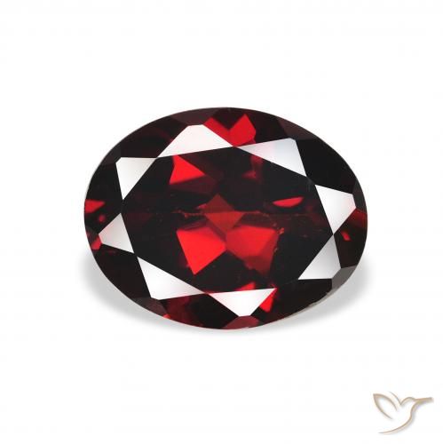 2.16ct 天然 深红色 铁铝榴石石榴石, 椭圆形, VS