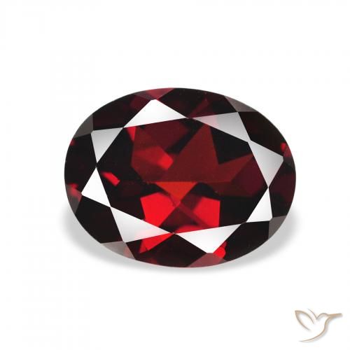 2.14ct 天然 深红色 铁铝榴石石榴石, 椭圆形, VS