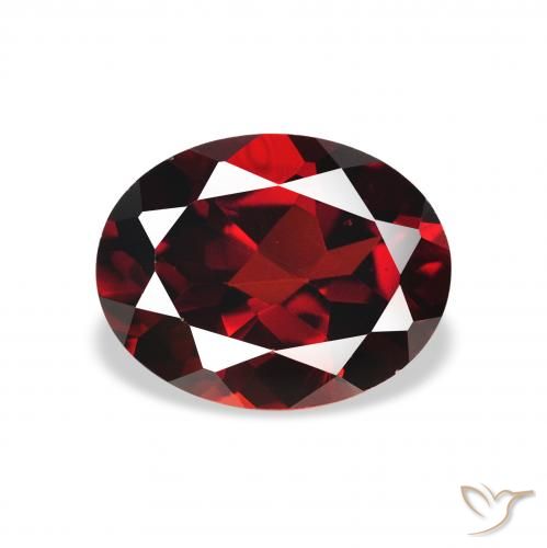 2.46ct 天然 深红色 铁铝榴石石榴石, 椭圆形, VS