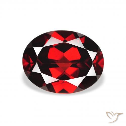2.32ct 天然 深红色 铁铝榴石石榴石, 椭圆形, VS