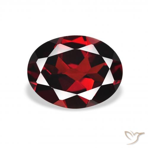 1.99ct 天然 深红色 铁铝榴石石榴石, 椭圆形, VVS-VS