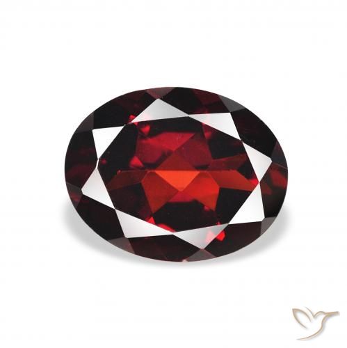 2.18ct 天然 深红色 铁铝榴石石榴石, 椭圆形, VVS-VS