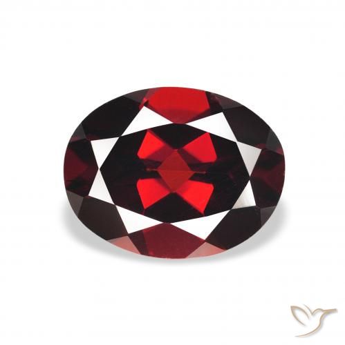 2.13ct 天然 暗红色 铁铝榴石石榴石, 椭圆形, VS