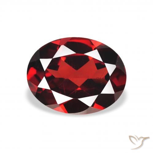 2.09ct 天然 深红色 铁铝榴石石榴石, 椭圆形, VS