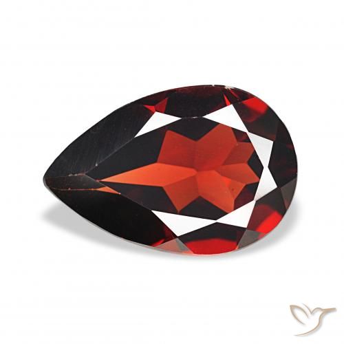 2.96ct 暗红色 铁铝榴石石榴石, 梨形, VS