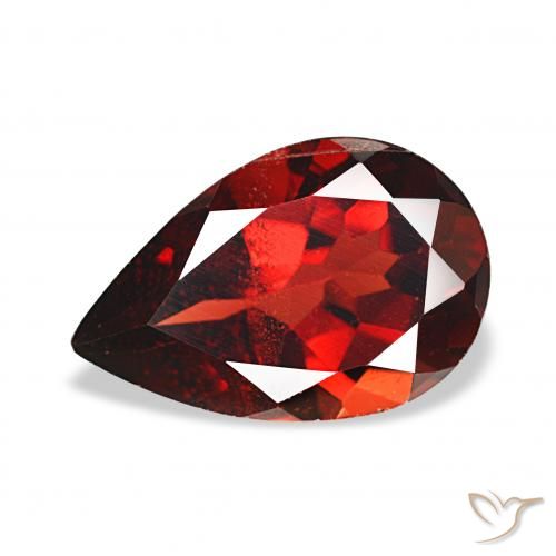 3.90ct 亮红 铁铝榴石石榴石 宝石, 梨形, VS