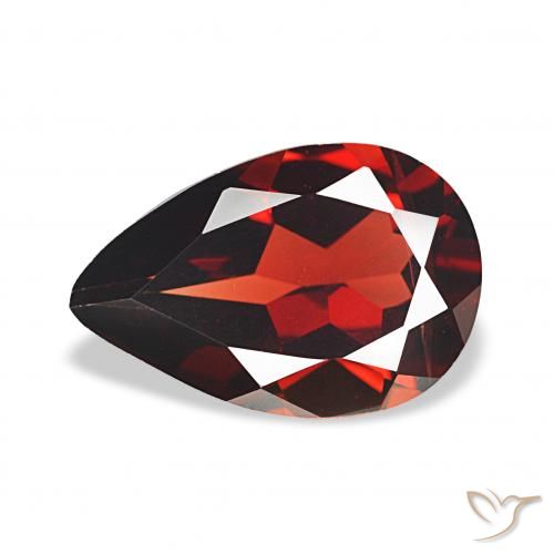 3.04ct 深红色 铁铝榴石石榴石 宝石, 梨形, VVS-VS