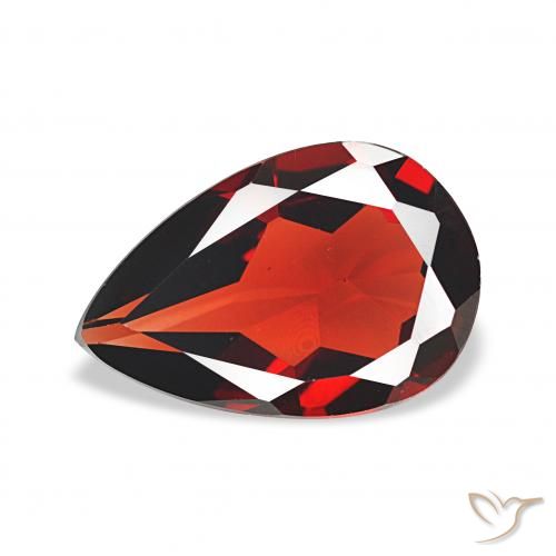 3.16ct 中红 铁铝榴石石榴石, 梨形, VVS-VS