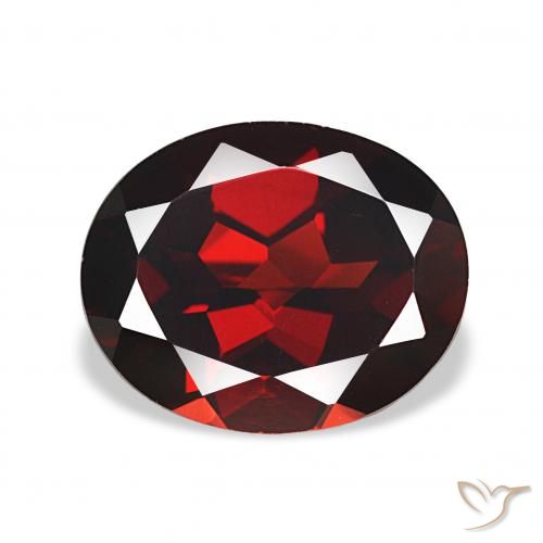 4.11ct 暗红色 铁铝榴石石榴石, 椭圆形, VVS