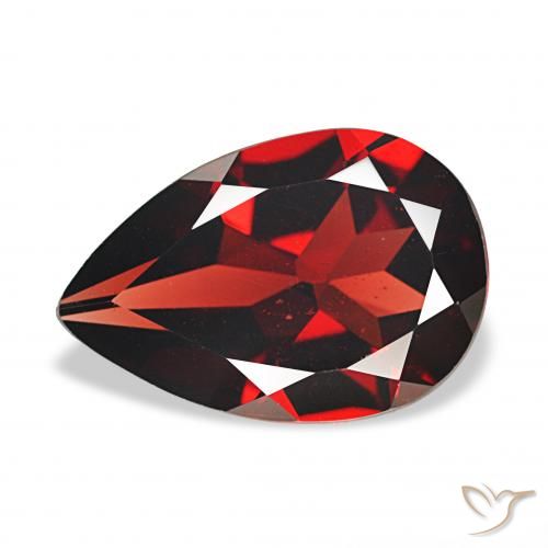 3.27ct 暗红色 铁铝榴石石榴石, 梨形, VVS-VS