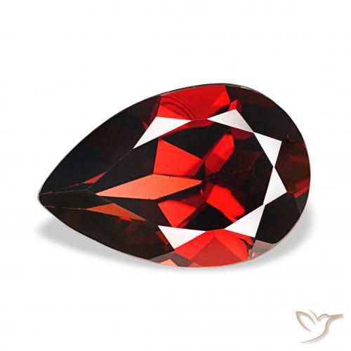 3.43ct 深红色 铁铝榴石石榴石, 梨形, VVS-VS