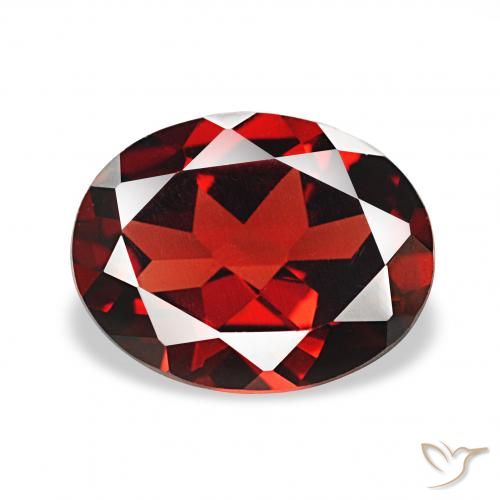 2.16ct 深红色 铁铝榴石石榴石, 椭圆形, VVS