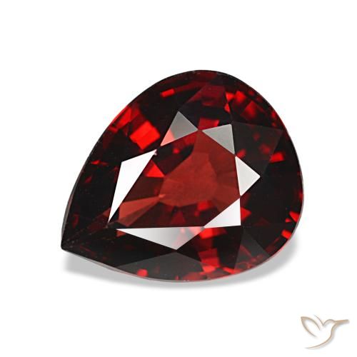 2.67克拉天然红色铁铝榴石，梨形，9.7×8.1毫米，VVS-VS