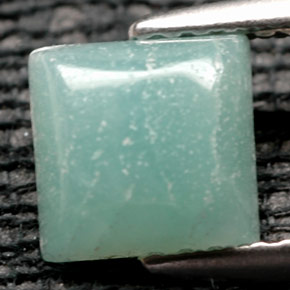1.13克拉天然绿色天河石，方形，6.4×6.3毫米，不透明