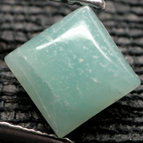 1.13克拉天然绿色天河石，方形，6.4×6.3毫米，不透明