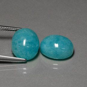 克拉天然天河石，椭圆形切割，不透明