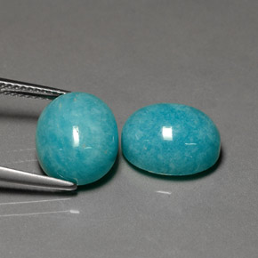 克拉天然天河石，椭圆形切割，不透明