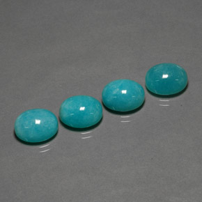 天然绿色天河石，椭圆形切割，12.1×10毫米，不透明