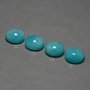 天然天河石，椭圆形切割，12.1×10.1毫米，不透明