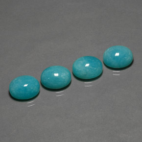 天然天河石，椭圆形切割，12.1×10.1毫米，不透明
