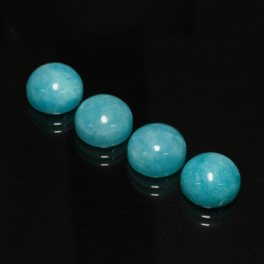 天然绿色天河石，圆形切割，10.00毫米，半透明