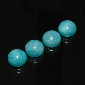 天然绿色天河石，圆形切割，10.00毫米，半透明