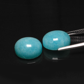 天然天河石，椭圆形切割，12×9.9毫米，半透明