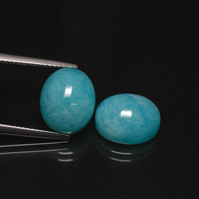 克拉天然天河石，椭圆形切割，半透明