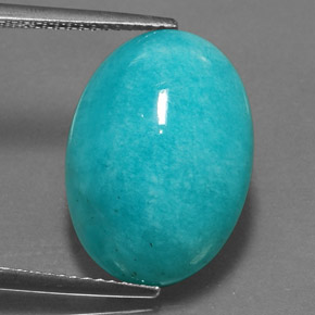 11.08克拉天然绿色天河石，椭圆形切割，18×13毫米，不透明
