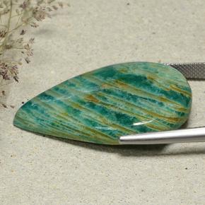 34.74克拉天然天河石，梨形，不透明