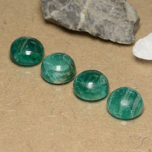 11.91ctw 天然 冷绿 天河石, 圆形的, 不透明