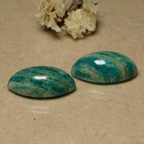 19.69天然绿色天河石，马眼形，19.9×10.2毫米，不透明
