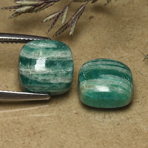 9.66克拉天然天河石，垫形剪裁，不透明